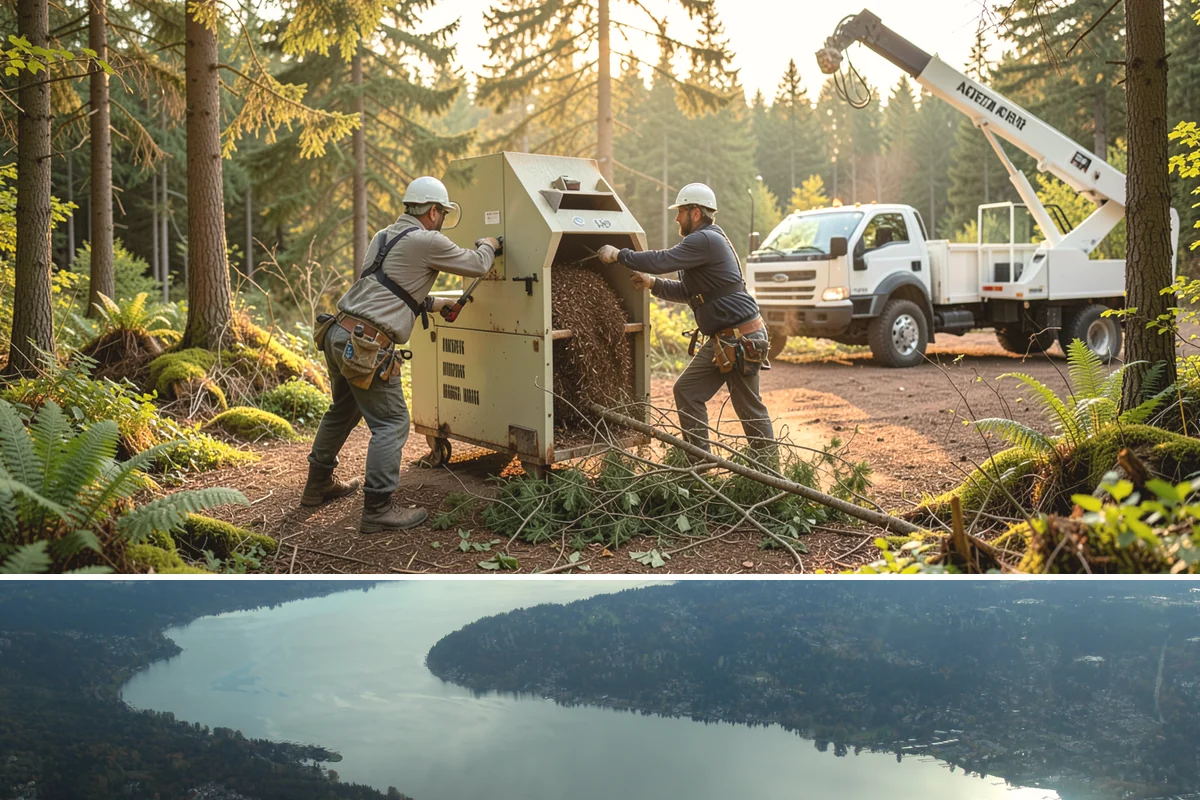 Green waste hauling in Sammamish, King County, WA - This service is performed year-round to clear organic debris after tree work but may face challenges during wet seasons when high...