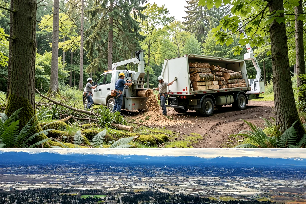 Green waste hauling in SeaTac, King County, WA - This service is performed year-round to clear organic debris after tree work but may face challenges during wet seasons when high...