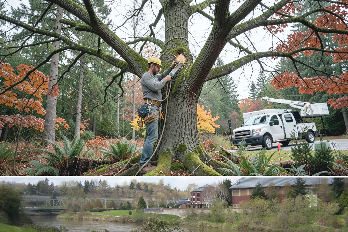 Green waste hauling in Tukwila, King County, WA - This service is performed year-round to clear organic debris after tree work but may face challenges during wet seasons when high...