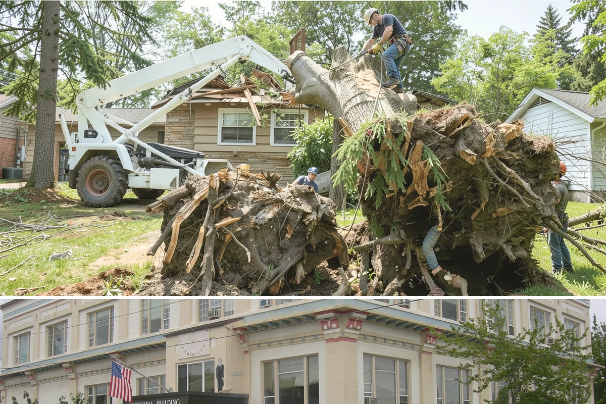 Hanging limb removal in Anacortes, Skagit County, WA - This storm response service is performed immediately following severe weather events to eliminate hazards when hanging branches...