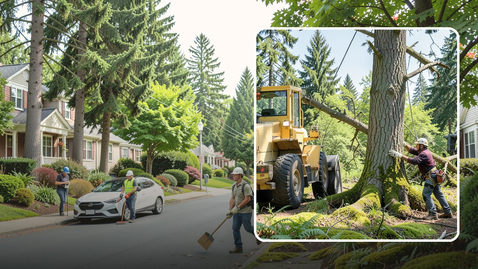 Hanging limb removal in Beaux Arts Village, King County, WA - The removal of broken, suspended limbs.
