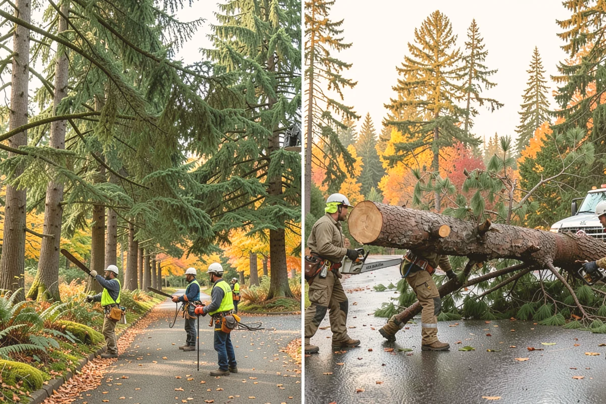 Hanging limb removal in Bellevue, King County, WA - Assess damage and immediate hazards