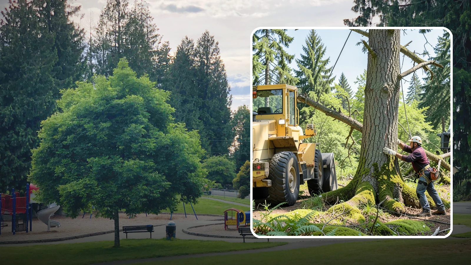 Hanging limb removal in Bonney Lake, Pierce County, WA - The removal of broken, suspended limbs.