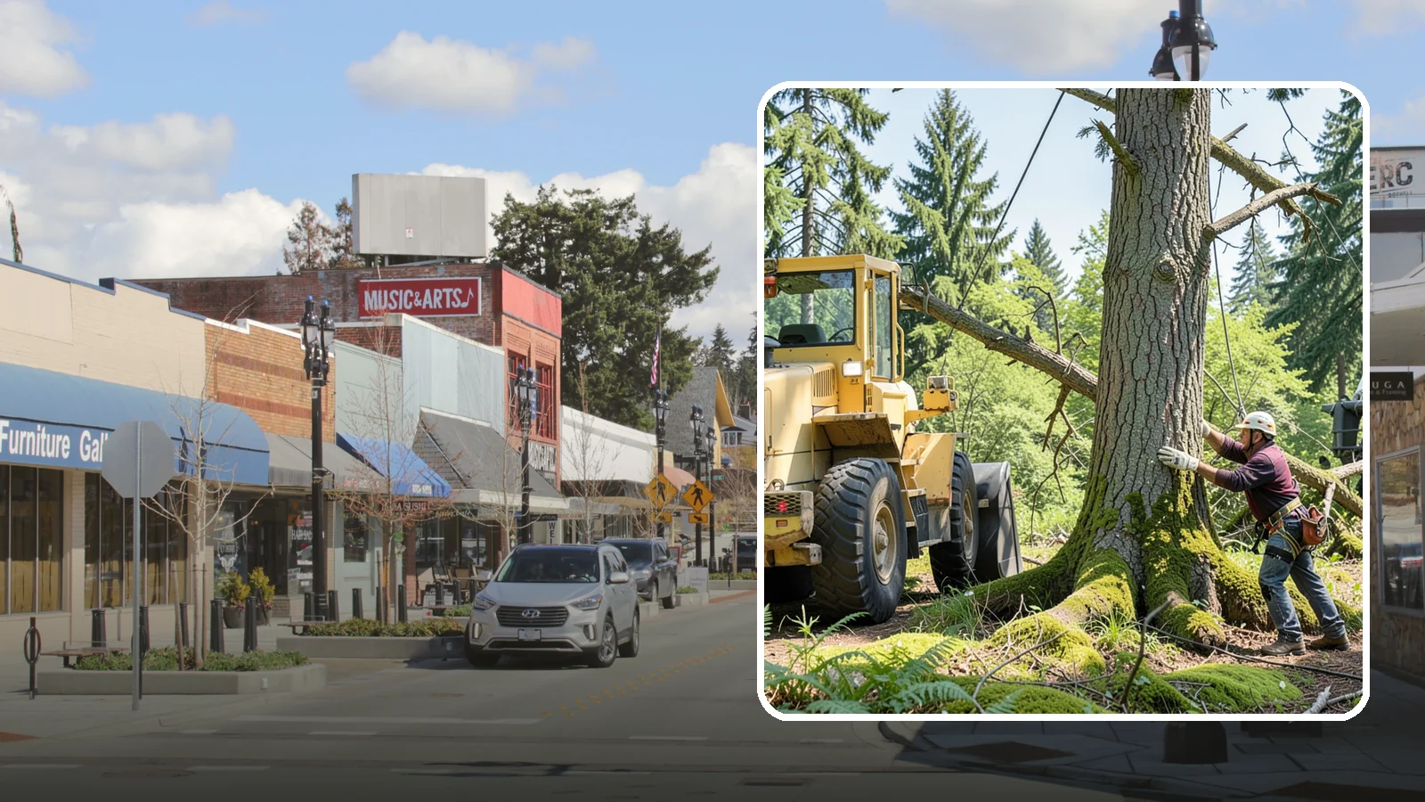 Hanging limb removal in Bothell, King County, WA - The removal of broken, suspended limbs.