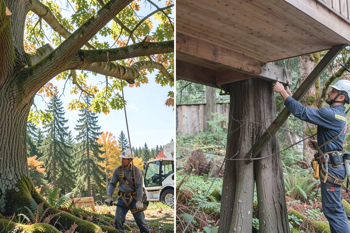 Hanging limb removal in Buckley, Pierce County, WA - Assess damage and immediate hazards