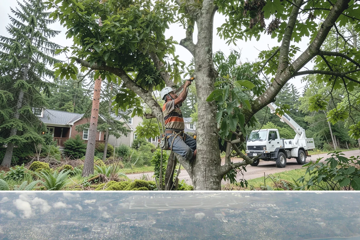 Hanging limb removal in Burien, King County, WA - This storm response service is performed immediately following severe weather events to eliminate hazards when hanging branches...