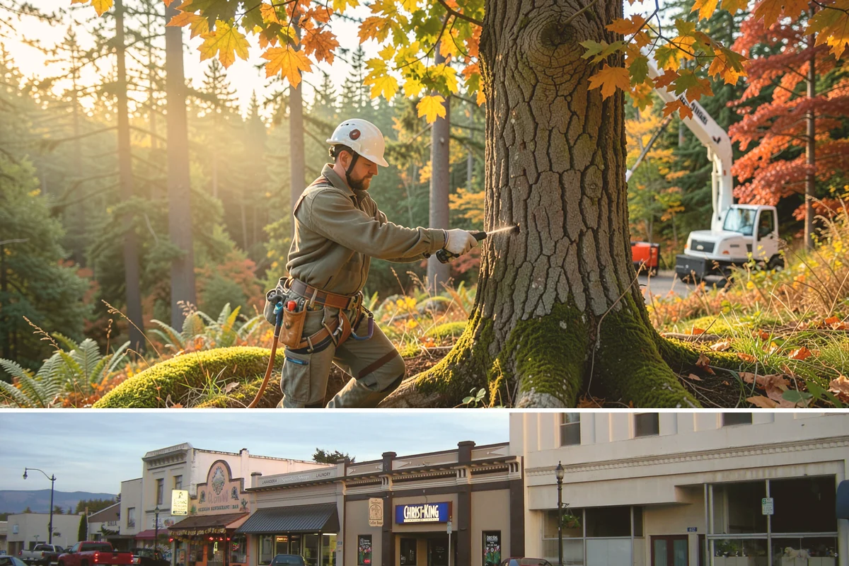 Hanging limb removal in Burlington, Skagit County, WA - This storm response service is performed immediately following severe weather events to eliminate hazards when hanging branches...