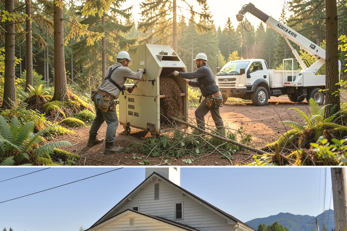 Hanging limb removal in Concrete, Skagit County, WA - This storm response service is performed immediately following severe weather events to eliminate hazards when hanging branches...