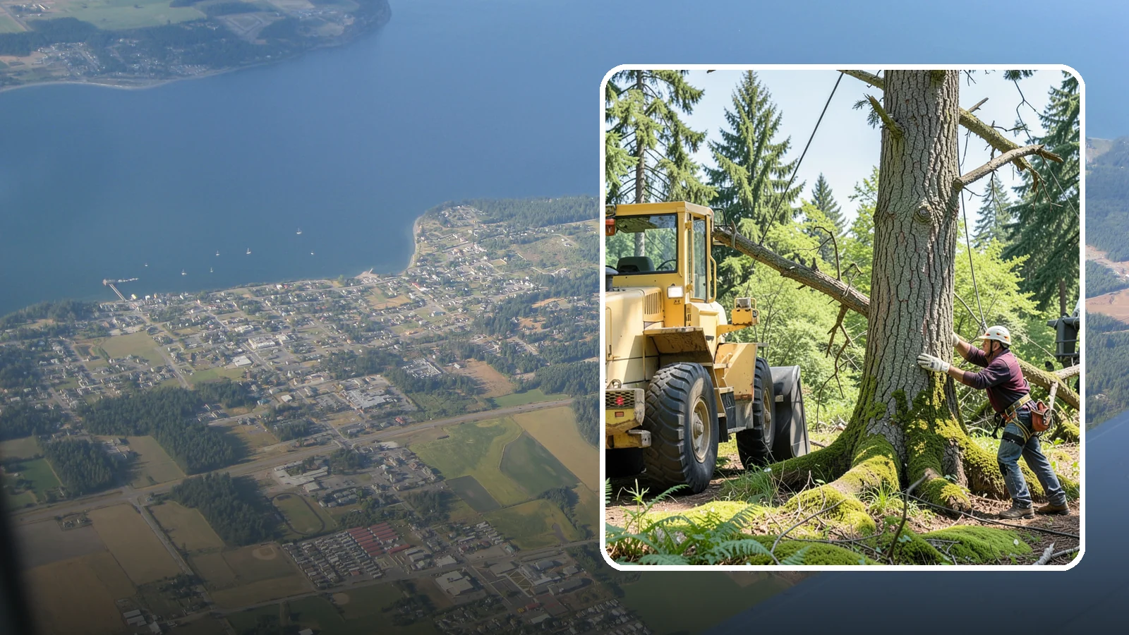 Hanging limb removal in Coupeville, Island County, WA - The removal of broken, suspended limbs.