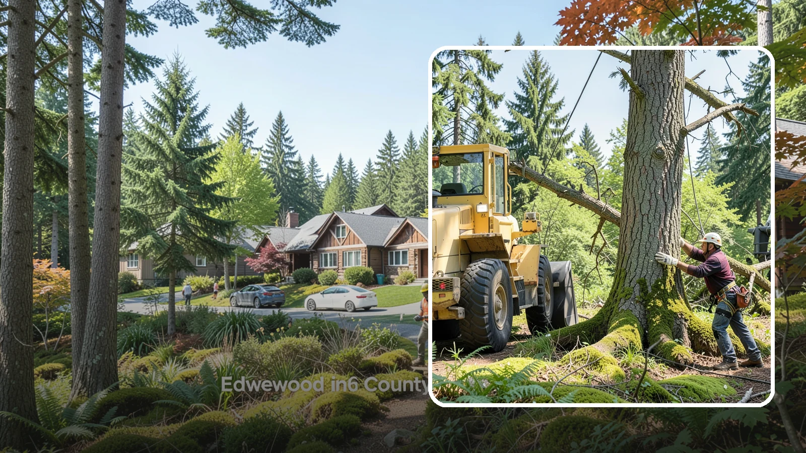 Hanging limb removal in Edgewood, Pierce County, WA - The removal of broken, suspended limbs.