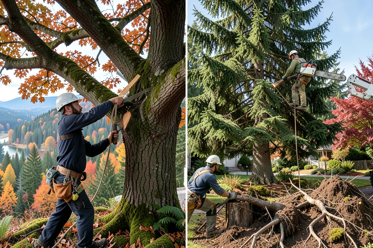Hanging limb removal in Enumclaw, King County, WA - Assess damage and immediate hazards