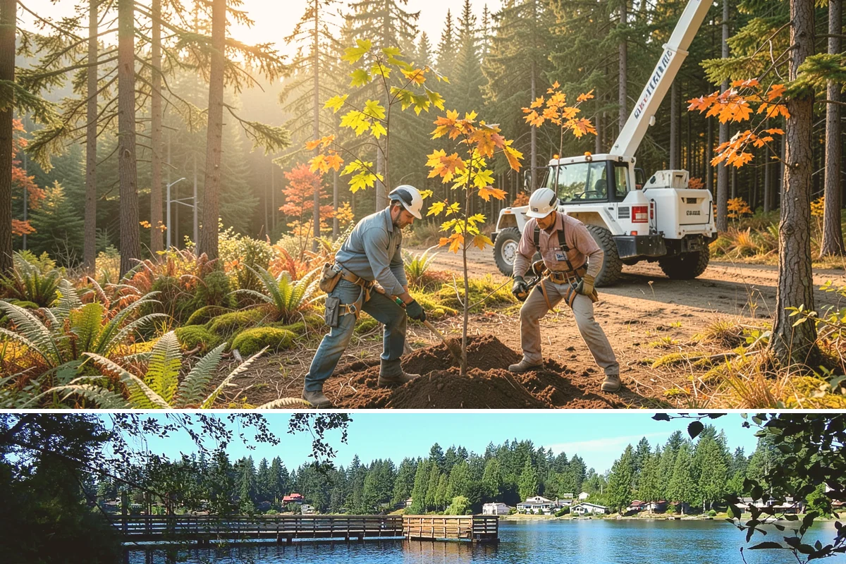 Hanging limb removal in Federal Way, King County, WA - This storm response service is performed immediately following severe weather events to eliminate hazards when hanging branches...