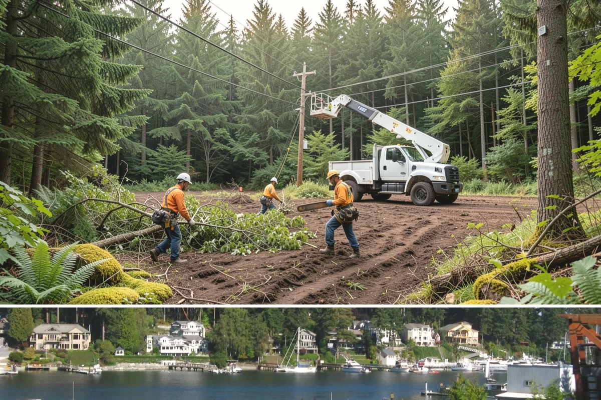 Hanging limb removal in Gig Harbor, Pierce County, WA - This storm response service is performed immediately following severe weather events to eliminate hazards when hanging branches...