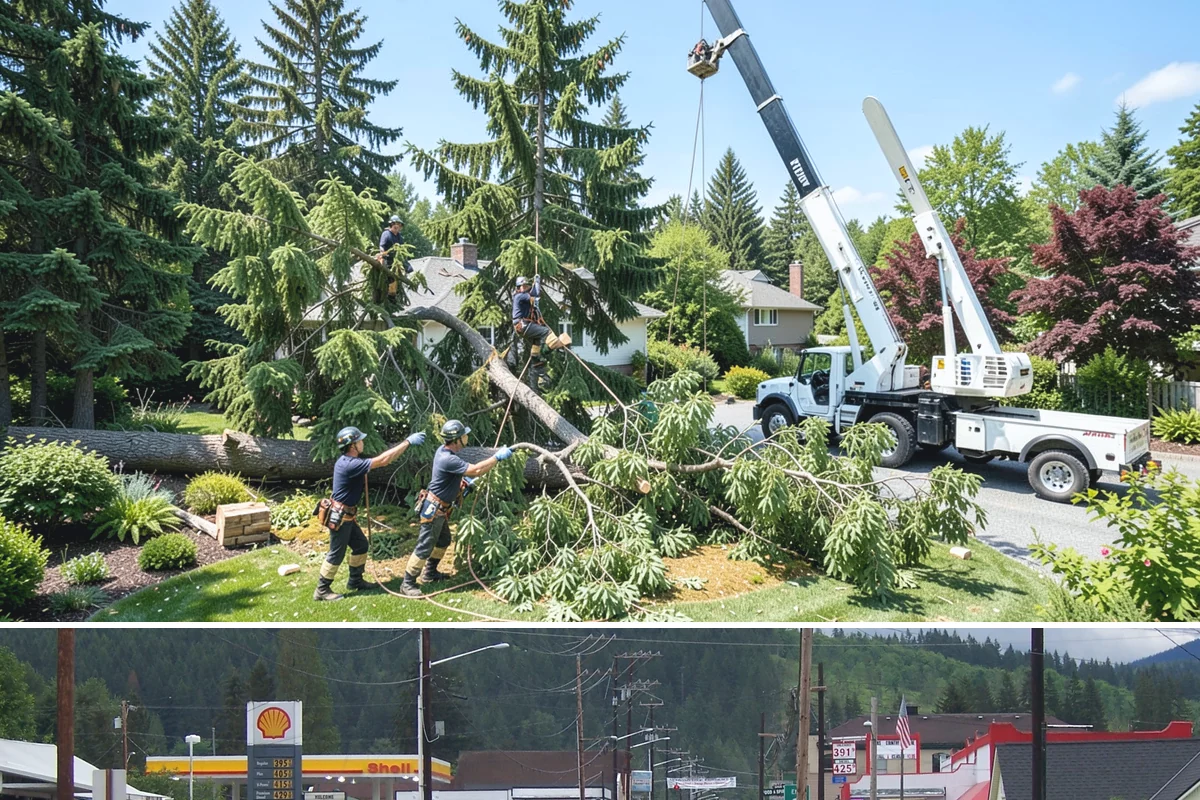 Hanging limb removal in Granite Falls, Snohomish County, WA - This storm response service is performed immediately following severe weather events to eliminate hazards when hanging branches...