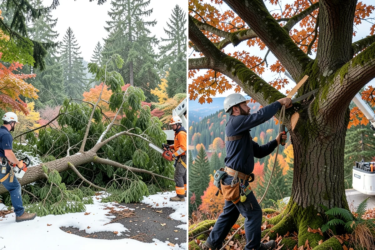 Hanging limb removal in Lake Forest Park, King County, WA - Assess damage and immediate hazards