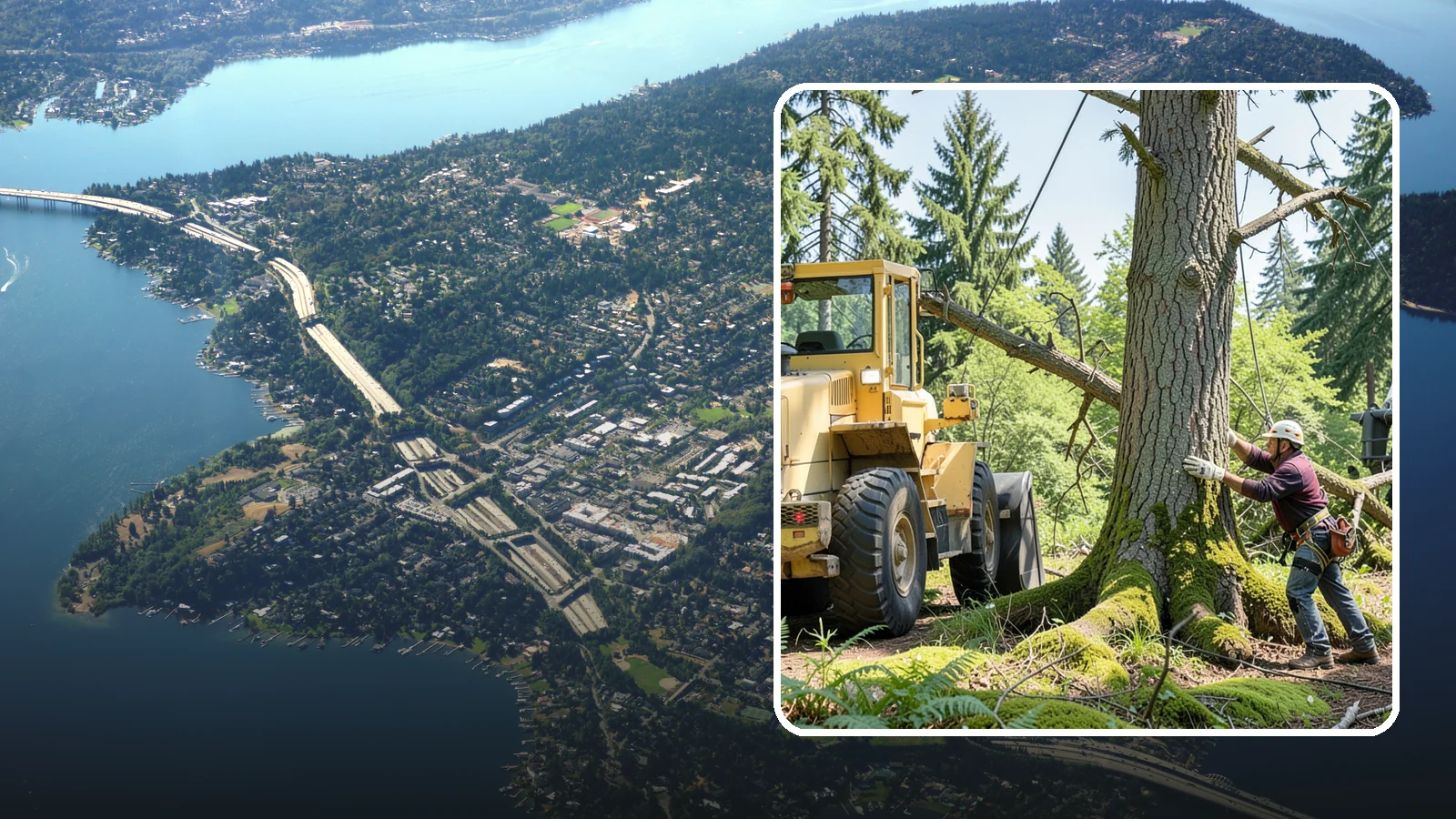 Hanging limb removal in Mercer Island, King County, WA - The removal of broken, suspended limbs.