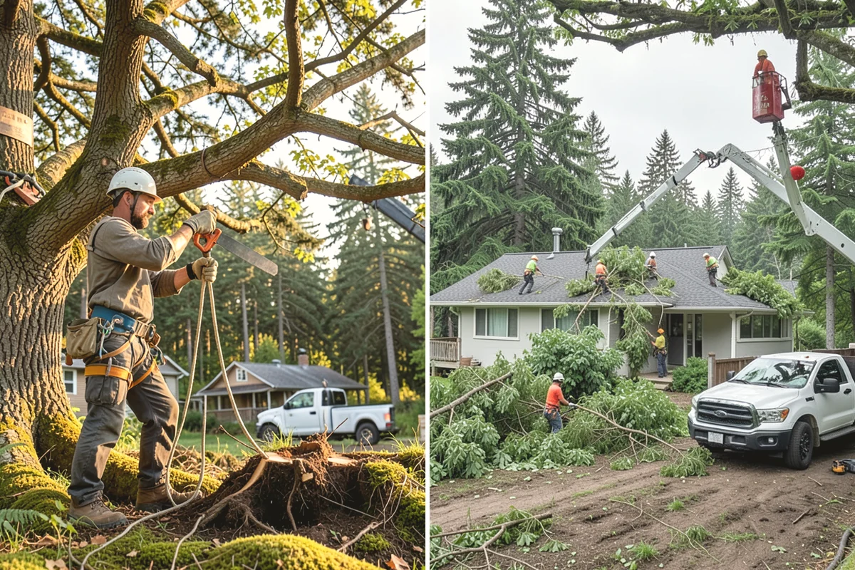 Hanging limb removal in North Bend, King County, WA - Assess damage and immediate hazards