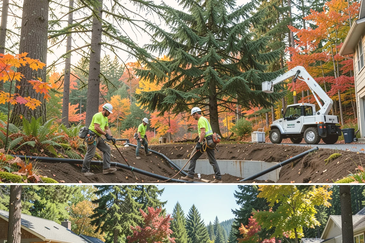 Hanging limb removal in Orting, Pierce County, WA - This storm response service is performed immediately following severe weather events to eliminate hazards when hanging branches...