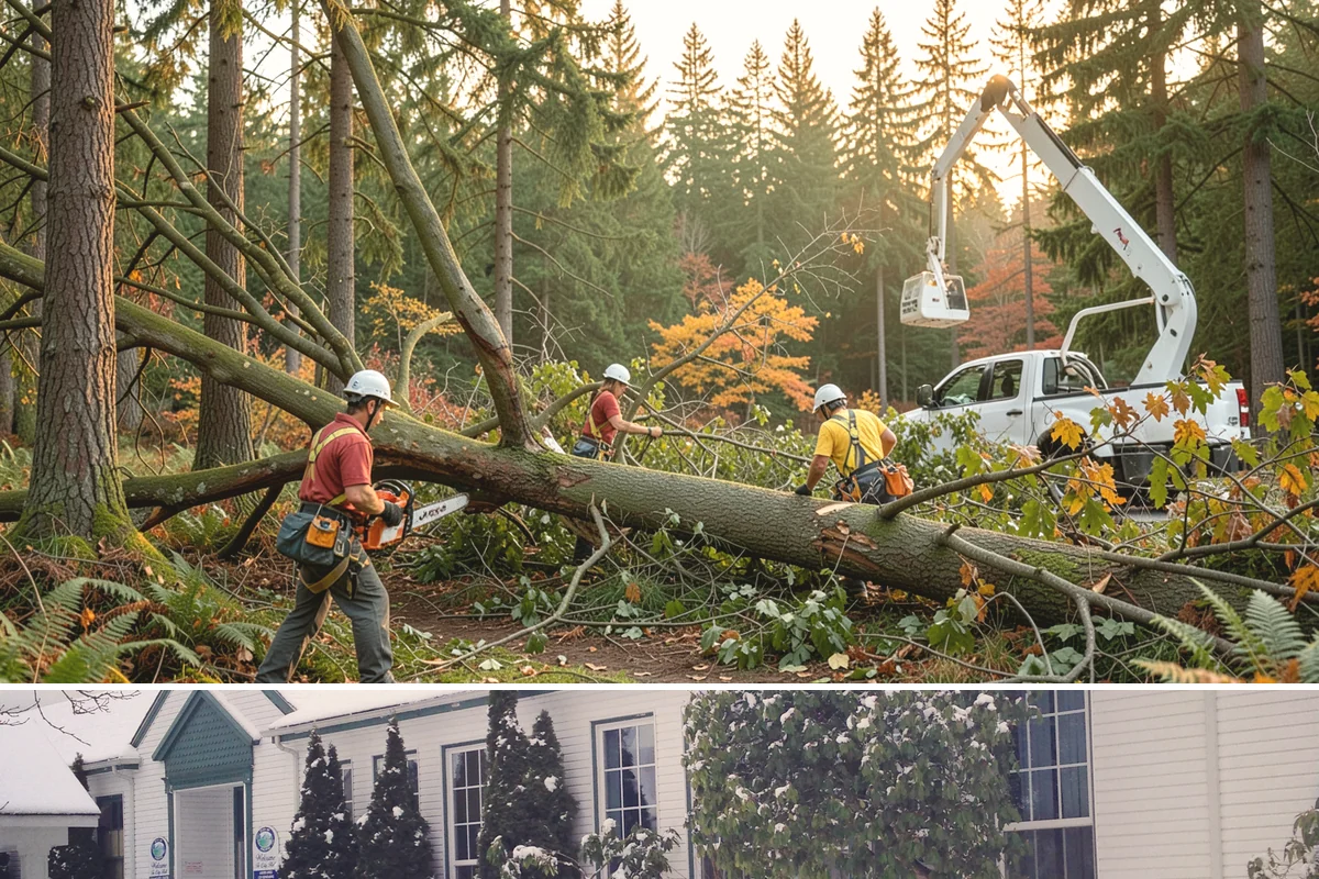 Hanging limb removal in Pacific, King County, WA - This storm response service is performed immediately following severe weather events to eliminate hazards when hanging branches...