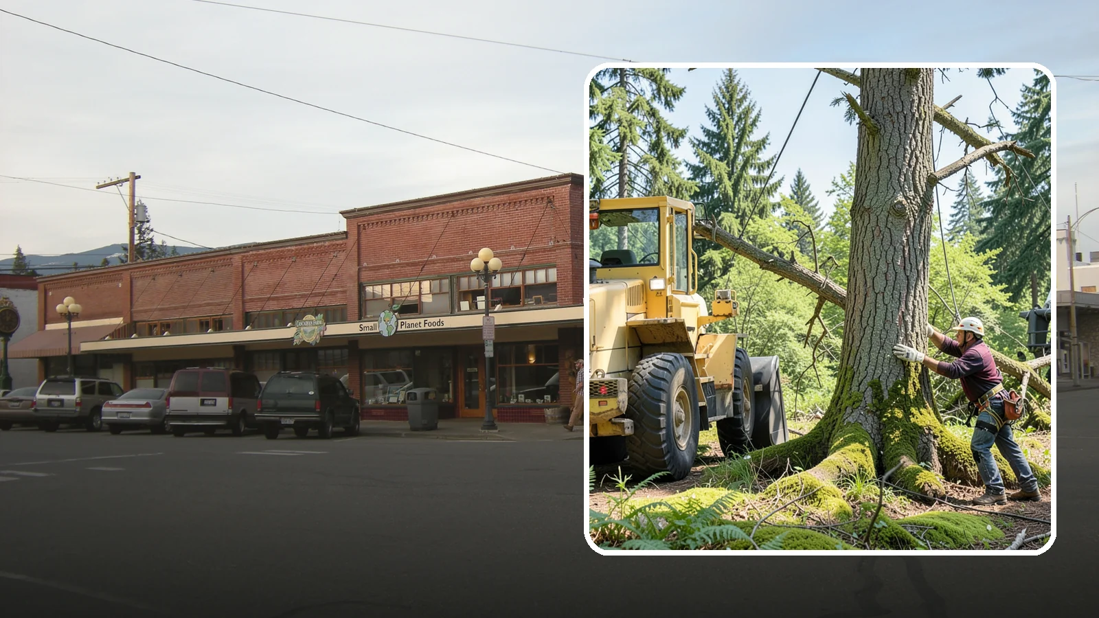 Hanging limb removal in Sedro-Woolley, Skagit County, WA - The removal of broken, suspended limbs.