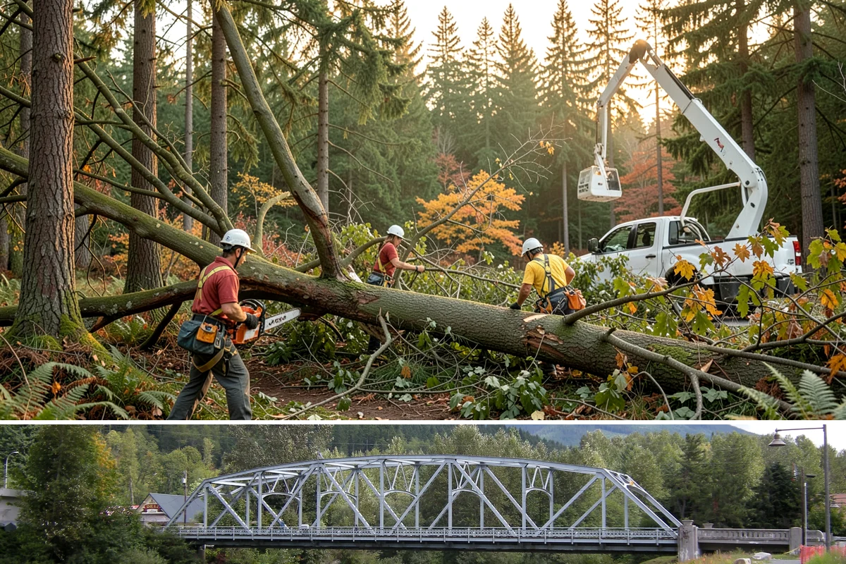 Hanging limb removal in Skykomish, King County, WA - This storm response service is performed immediately following severe weather events to eliminate hazards when hanging branches...