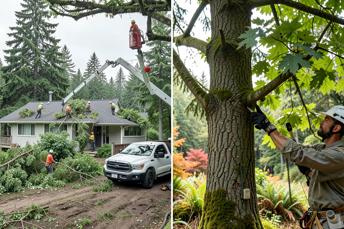 Hanging limb removal in Snoqualmie, King County, WA - Assess damage and immediate hazards