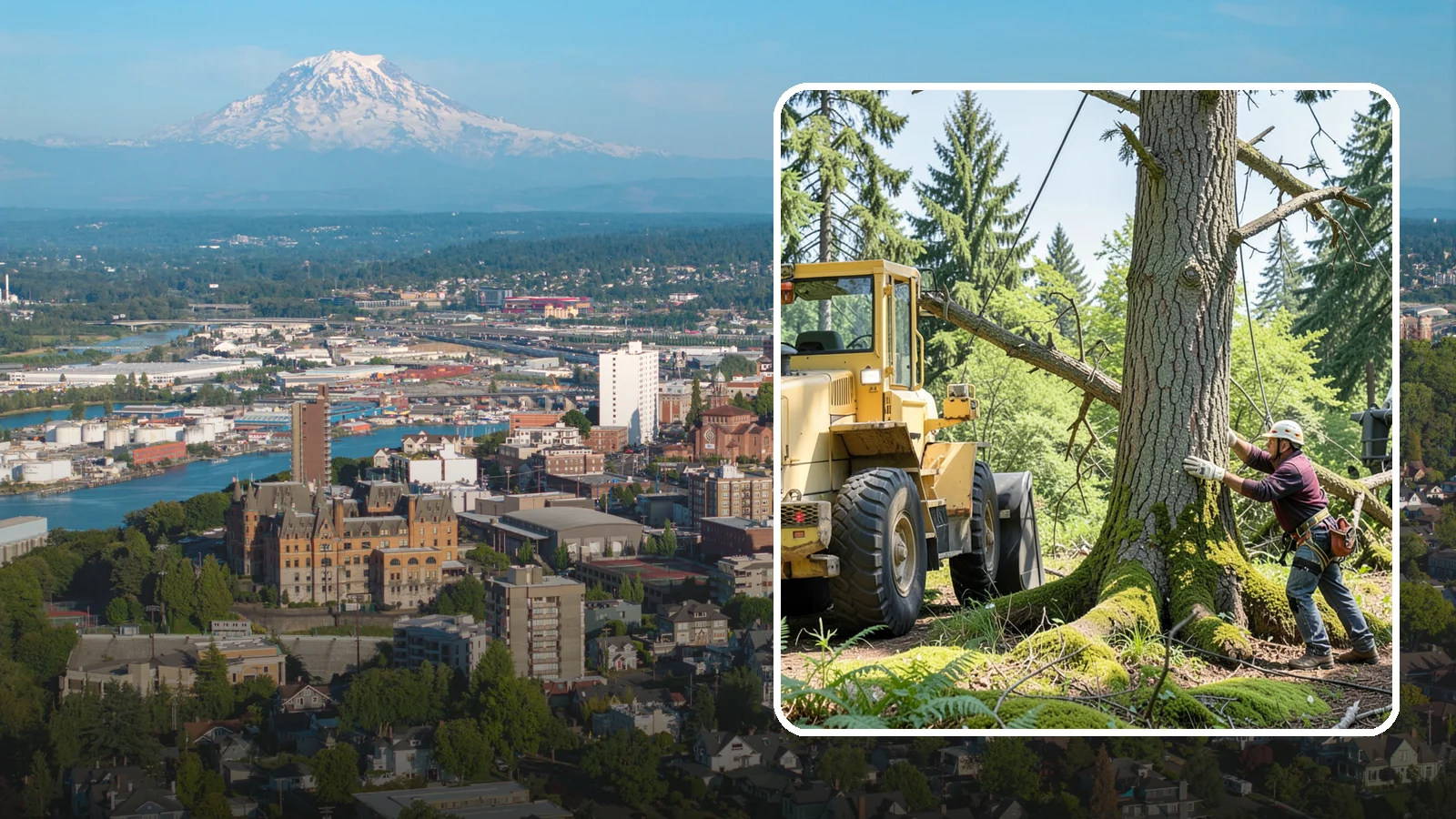 Hanging limb removal in Tacoma, Pierce County, WA - The removal of broken, suspended limbs.