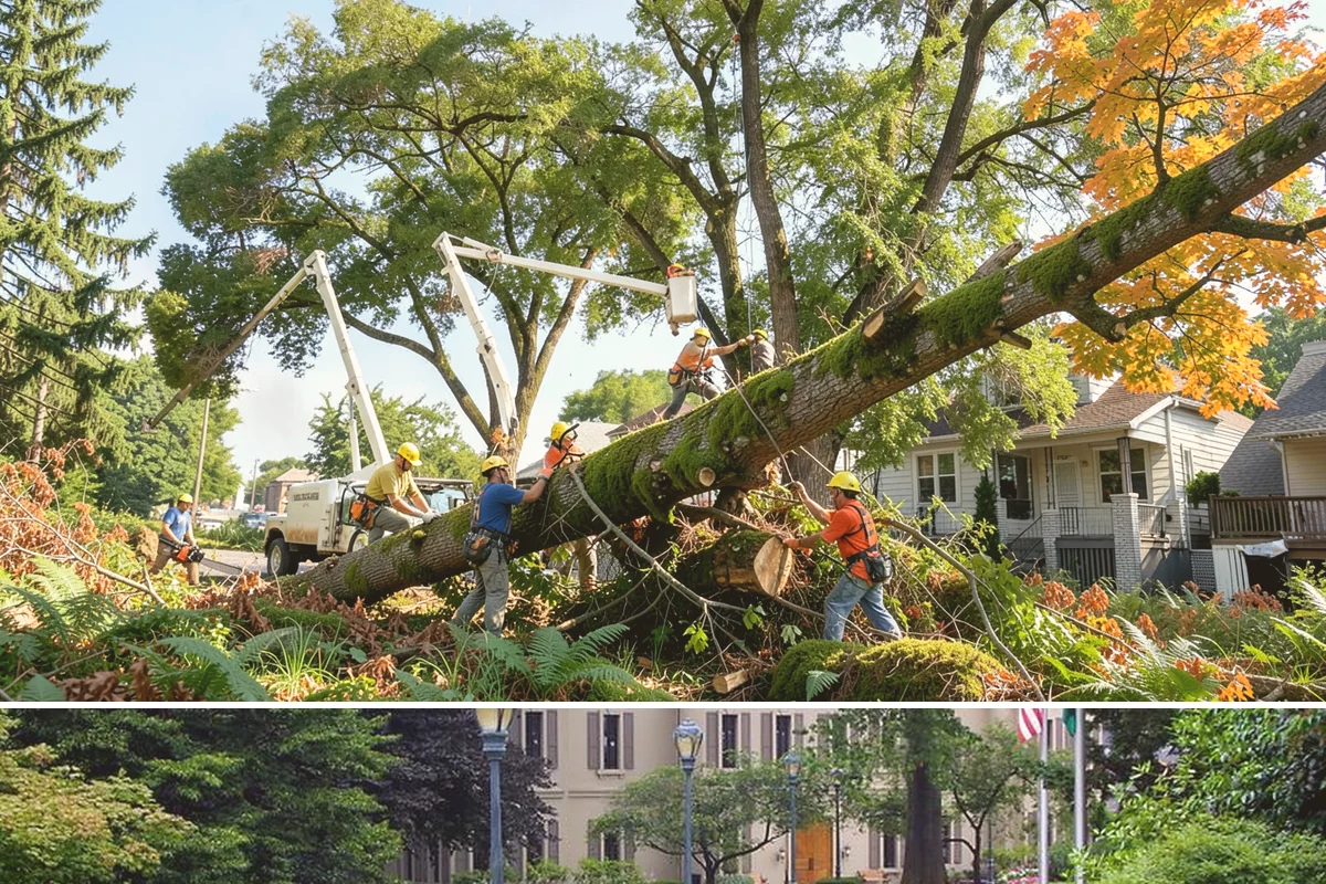 Hanging limb removal in Woodinville, King County, WA - This storm response service is performed immediately following severe weather events to eliminate hazards when hanging branches...