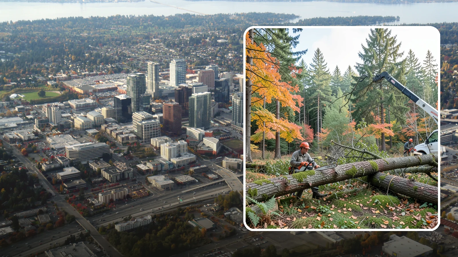 Hazard Mitigation in Bellevue, King County, WA - The identification and reduction of tree-related hazards through targeted corrective work.