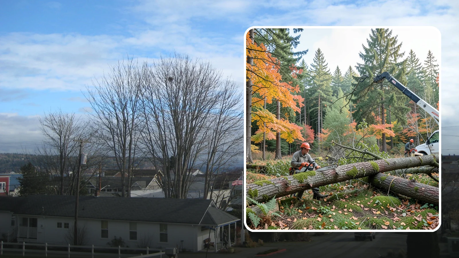 Hazard Mitigation in Langley, Island County, WA - The identification and reduction of tree-related hazards through targeted corrective work.