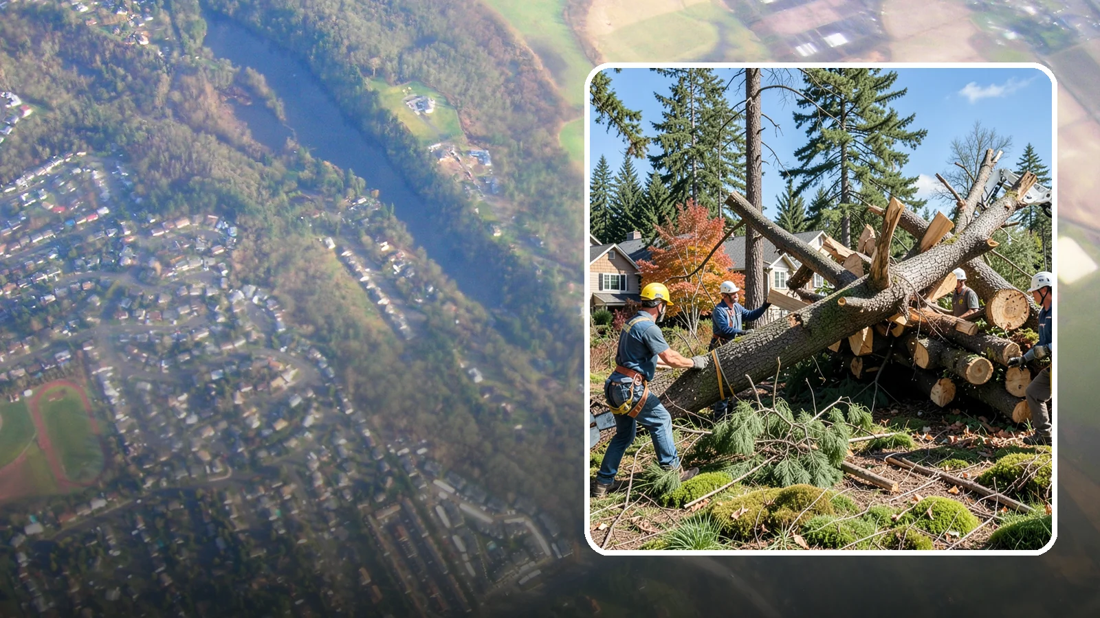 Hazardous tree removal in Algona, King County, WA - The controlled removal of trees that pose a safety risk due to structural defects, decay, or dangerous lean.