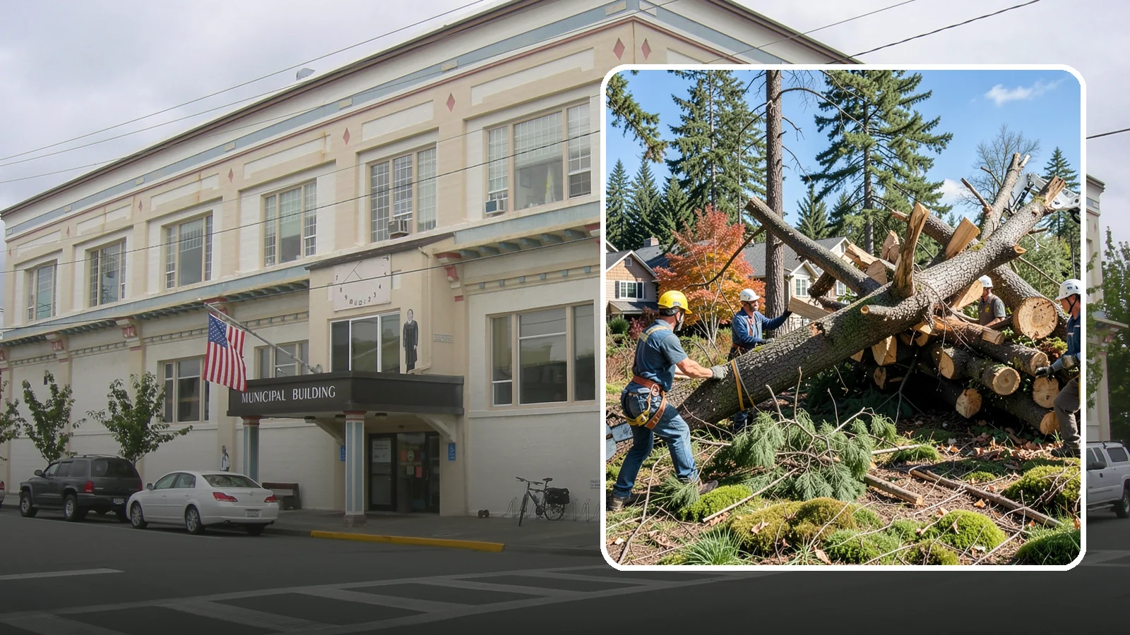 Hazardous tree removal in Anacortes, Skagit County, WA - The controlled removal of trees that pose a safety risk due to structural defects, decay, or dangerous lean.