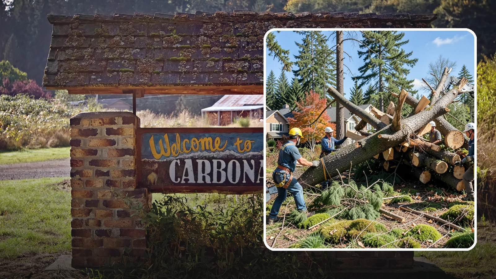 Hazardous tree removal in Carbonado, Pierce County, WA - The controlled removal of trees that pose a safety risk due to structural defects, decay, or dangerous lean.