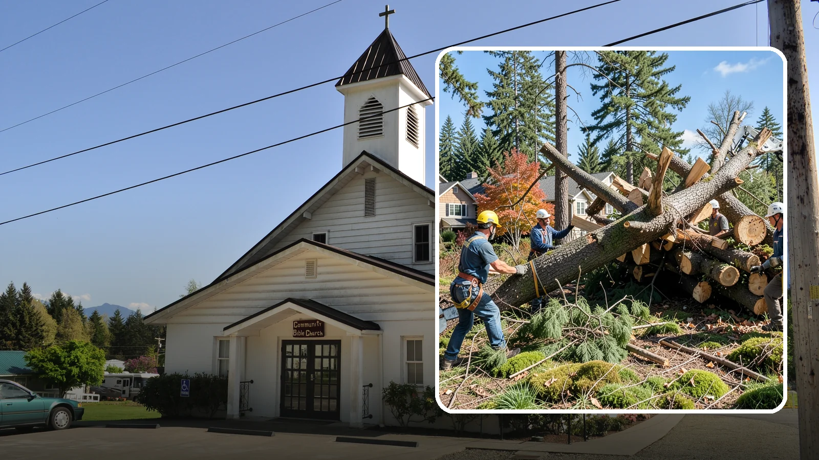 Hazardous tree removal in Concrete, Skagit County, WA - The controlled removal of trees that pose a safety risk due to structural defects, decay, or dangerous lean.