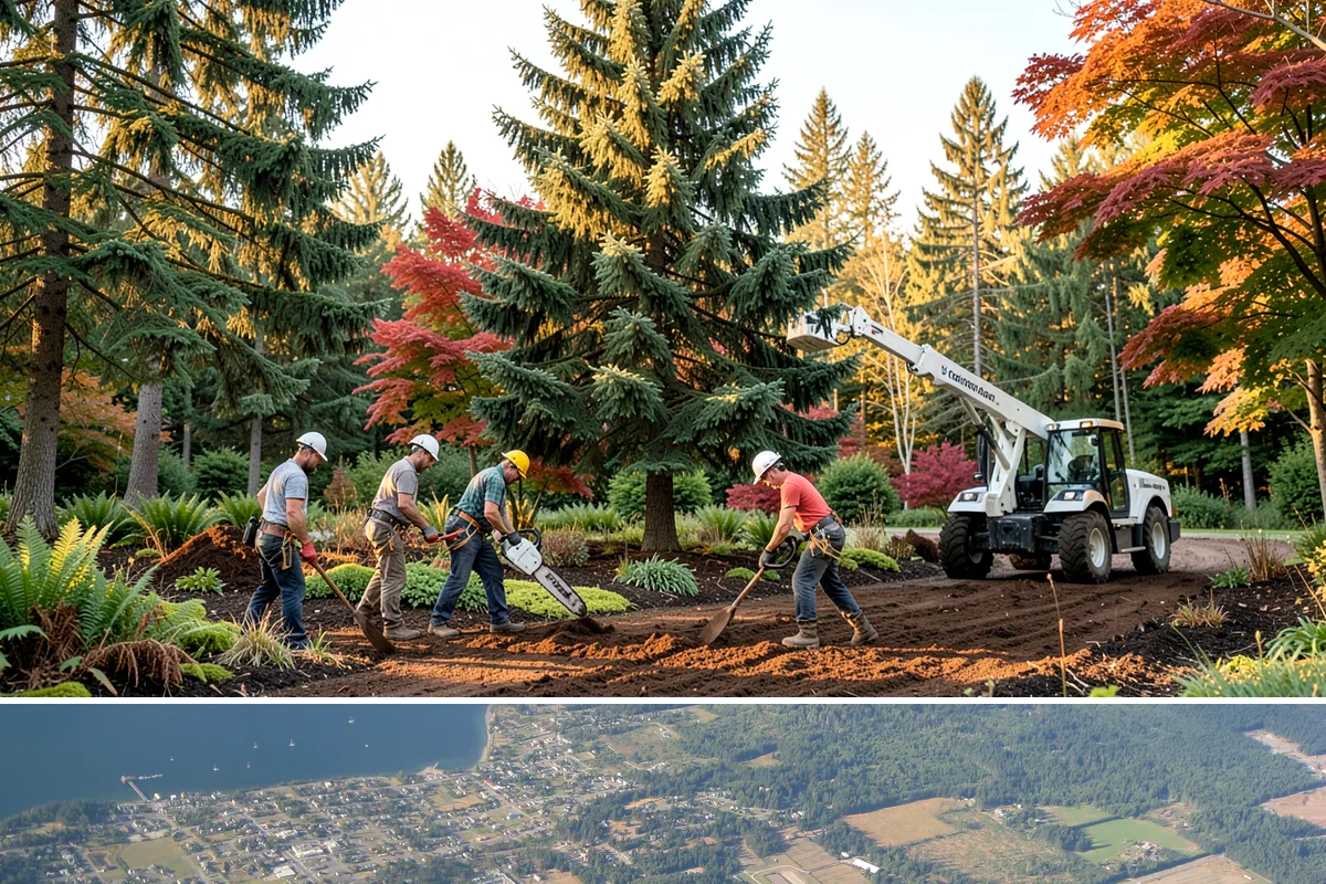 Hazardous tree removal in Coupeville, Island County, WA - Work can be performed year-round but may require specialized rigging gear during wet seasons