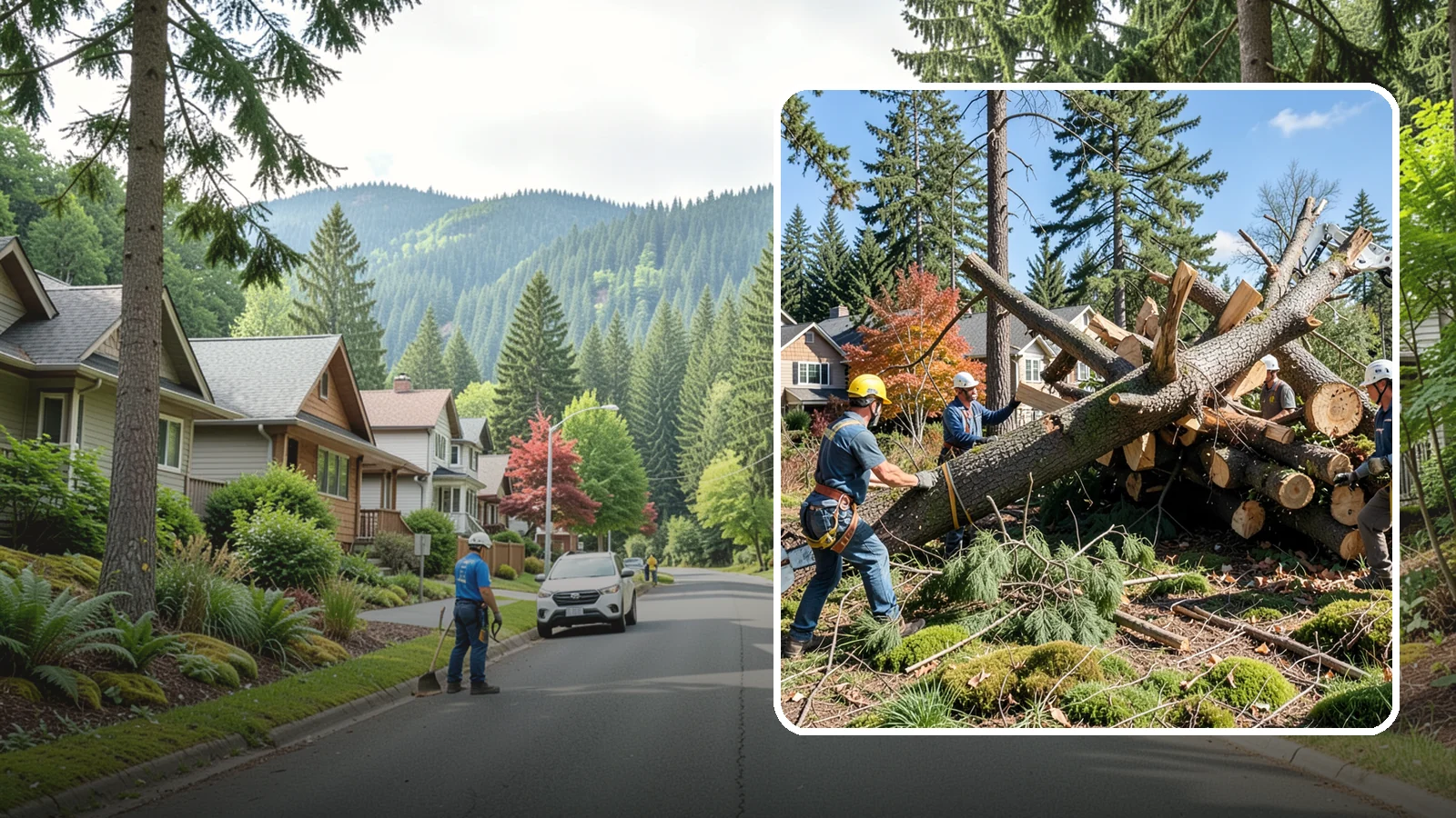 Hazardous tree removal in Darrington, Snohomish County, WA - The controlled removal of trees that pose a safety risk due to structural defects, decay, or dangerous lean.