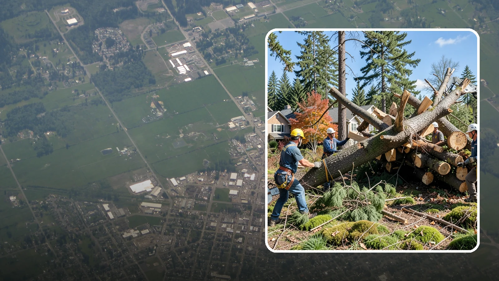 Hazardous tree removal in Enumclaw, King County, WA - The controlled removal of trees that pose a safety risk due to structural defects, decay, or dangerous lean.