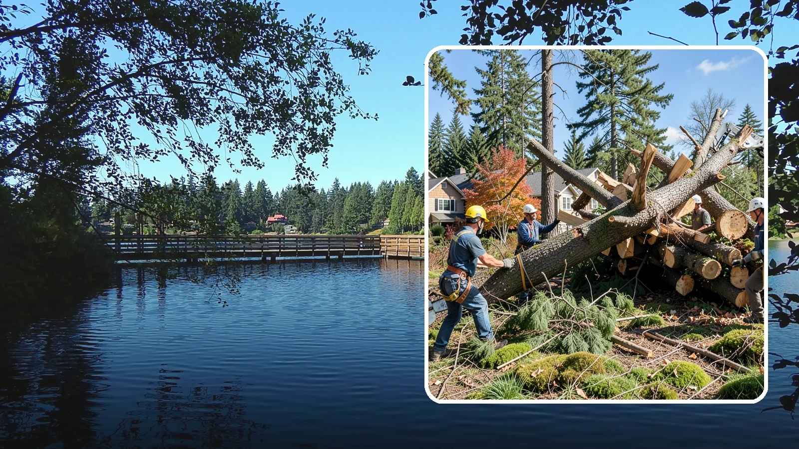 Hazardous tree removal in Federal Way, King County, WA - The controlled removal of trees that pose a safety risk due to structural defects, decay, or dangerous lean.