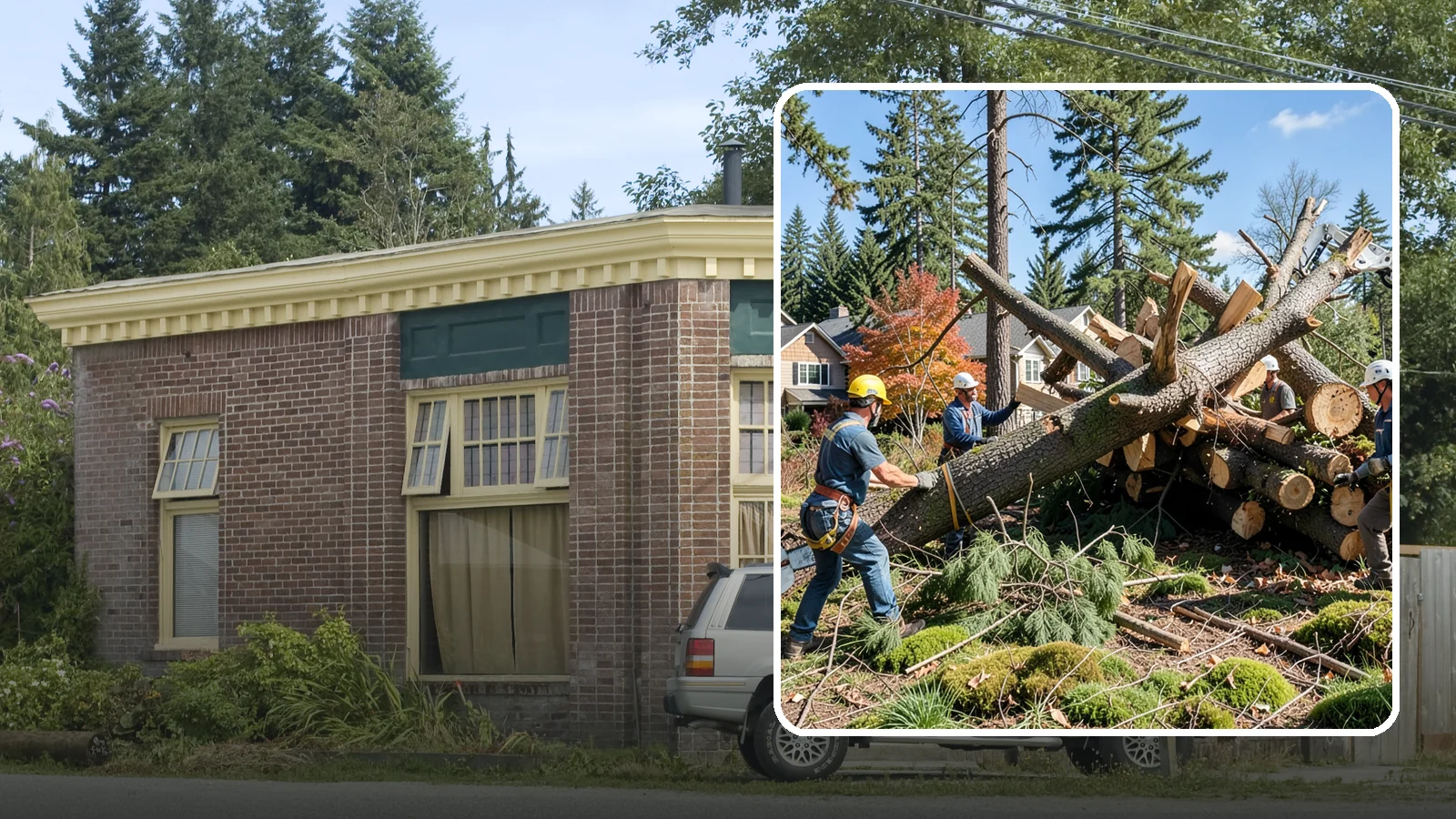 Hazardous tree removal in Hamilton, Skagit County, WA - The controlled removal of trees that pose a safety risk due to structural defects, decay, or dangerous lean.