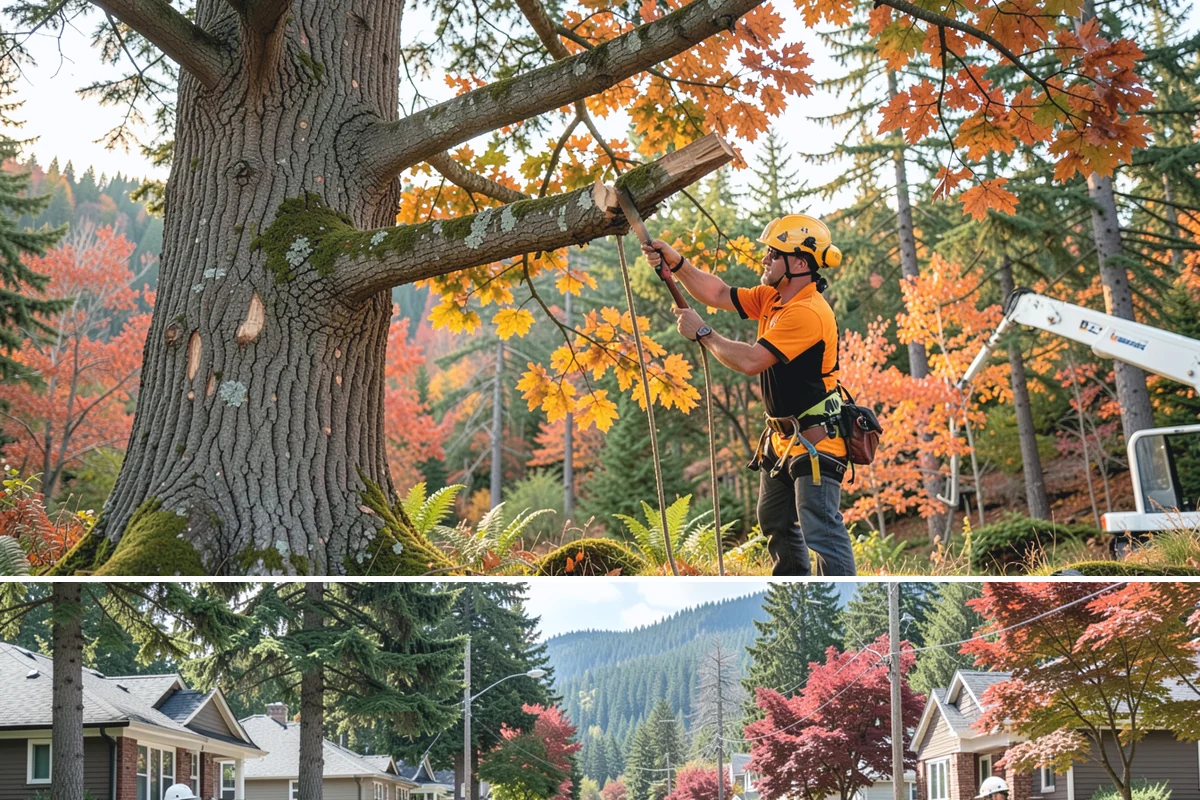 Hazardous tree removal in Hunts Point, King County, WA - Work can be performed year-round but may require specialized rigging gear during wet seasons