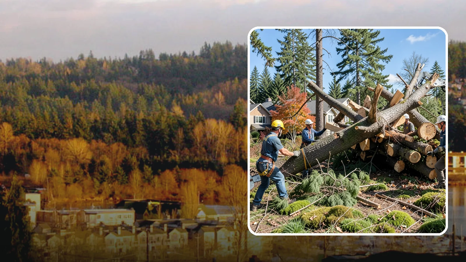 Hazardous tree removal in Kenmore, King County, WA - The controlled removal of trees that pose a safety risk due to structural defects, decay, or dangerous lean.