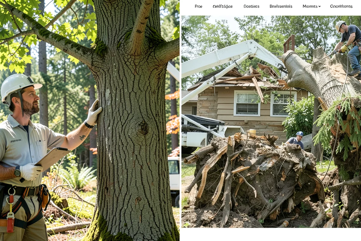 Hazardous tree removal in Lake Forest Park, King County, WA - On-site assessment and hazard evaluation