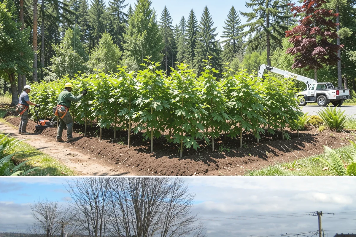 Hazardous tree removal in Langley, Island County, WA - Work can be performed year-round but may require specialized rigging gear during wet seasons