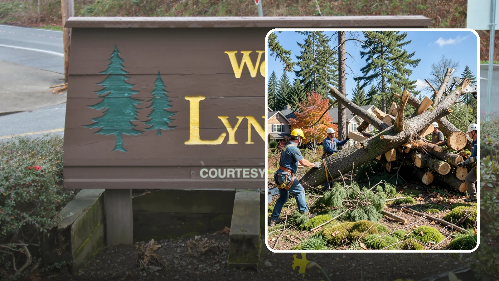 Hazardous tree removal in Lynnwood, Snohomish County, WA - The controlled removal of trees that pose a safety risk due to structural defects, decay, or dangerous lean.