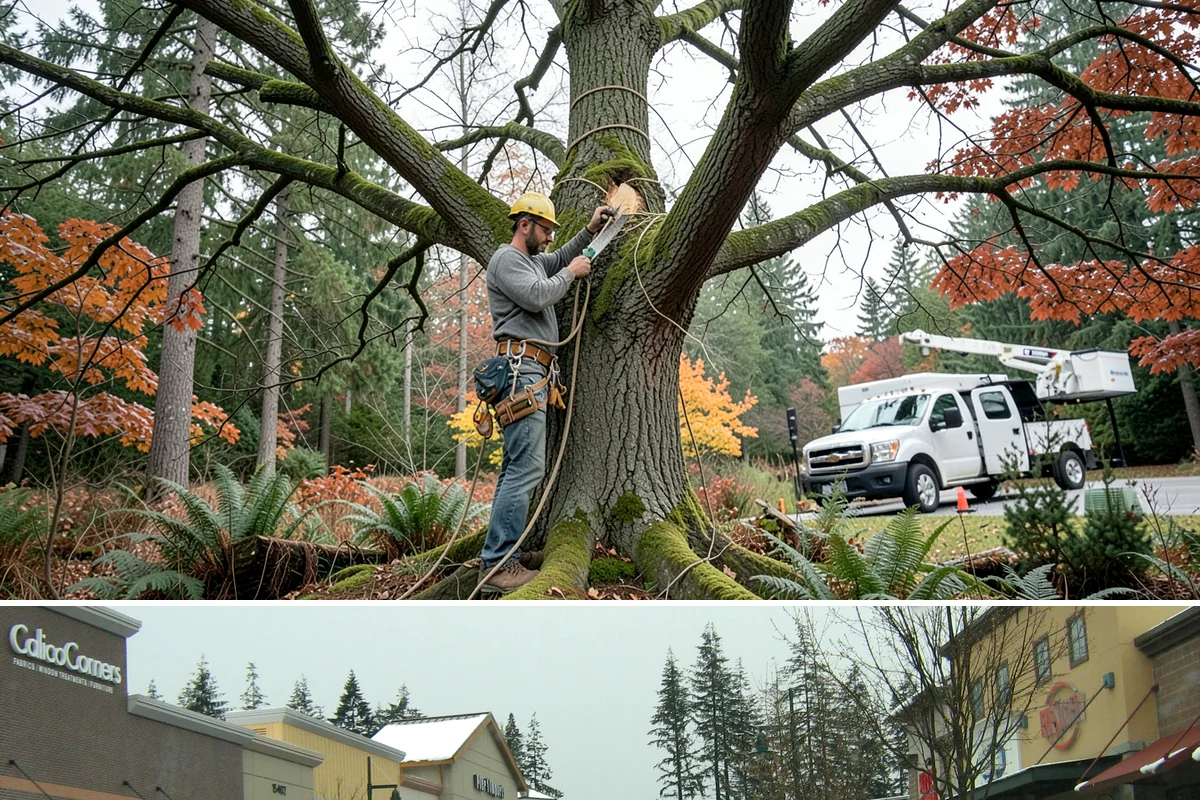 Hazardous tree removal in Mill Creek, Snohomish County, WA - Work can be performed year-round but may require specialized rigging gear during wet seasons