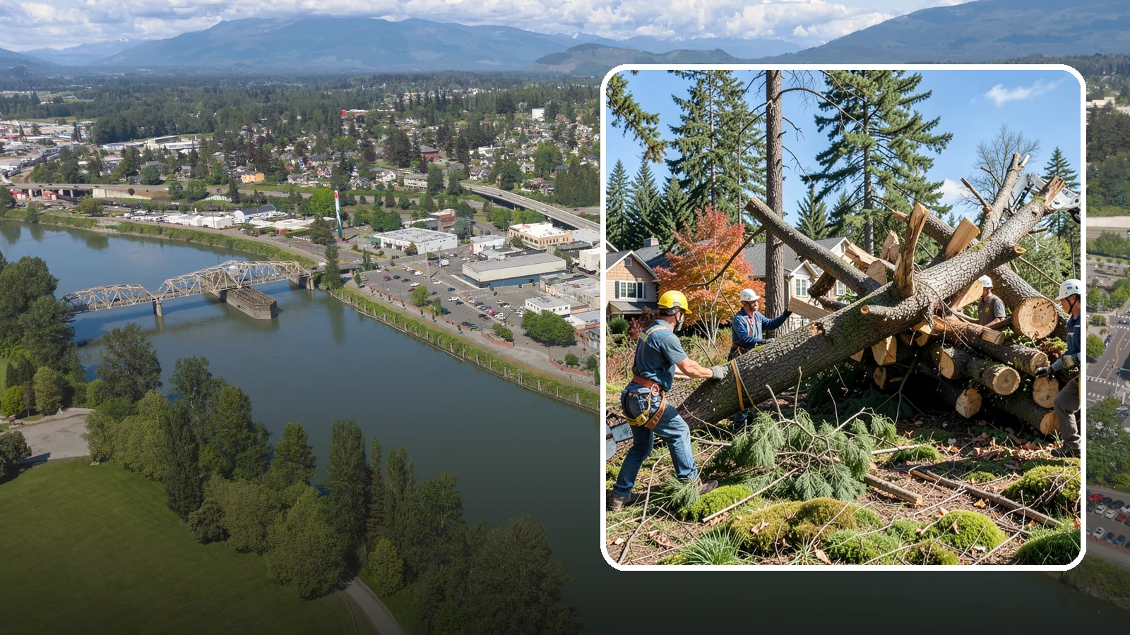 Hazardous tree removal in Mount Vernon, Skagit County, WA - The controlled removal of trees that pose a safety risk due to structural defects, decay, or dangerous lean.