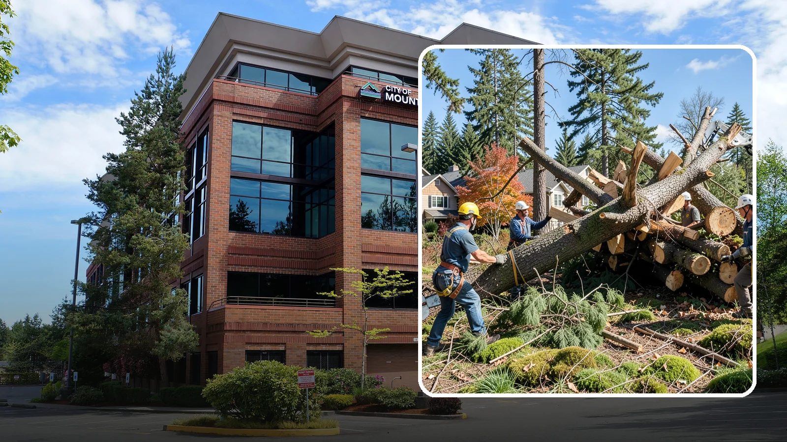 Hazardous tree removal in Mountlake Terrace, Snohomish County, WA - The controlled removal of trees that pose a safety risk due to structural defects, decay, or dangerous lean.