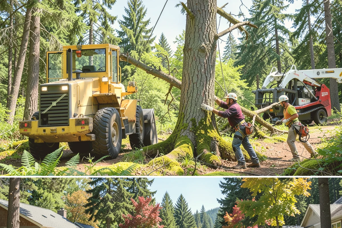 Hazardous tree removal in Orting, Pierce County, WA - Work can be performed year-round but may require specialized rigging gear during wet seasons