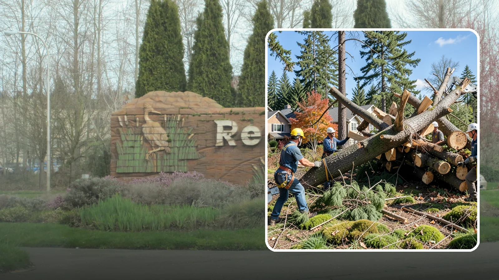 Hazardous tree removal in Renton, King County, WA - The controlled removal of trees that pose a safety risk due to structural defects, decay, or dangerous lean.
