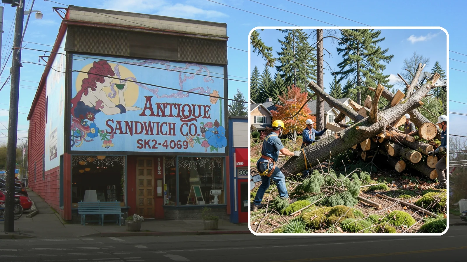 Hazardous tree removal in Ruston, Pierce County, WA - The controlled removal of trees that pose a safety risk due to structural defects, decay, or dangerous lean.